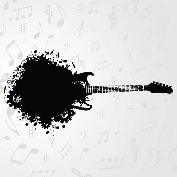 Gitarr i kombination med plats — Stock vektor