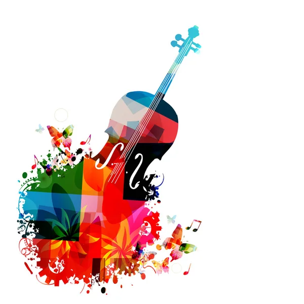 Violin combined with colorful spot — Stock Vector