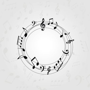 Müzik notlar ve g cleffs, vektör çemberi