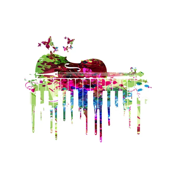 Musique Design Coloré Avec Contrebasse Illustration Vectorielle Instrument Musique Contrebasse — Image vectorielle