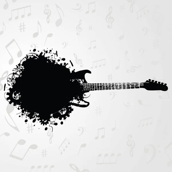 Electric Guitar Combined Black Spot Vector — Stock Vector