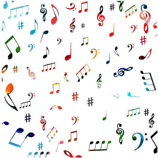 Colored Music Nottes Template Vector — Stock Vector