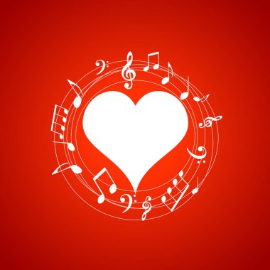 Beyaz kalp ile kırmızı arka plan ile ilgili notlar