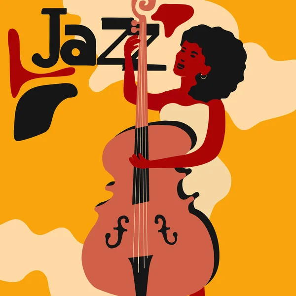 Modelo Colorido Para Cartaz Jazz Blues Festival Música Ilustração Vetorial — Vetor de Stock