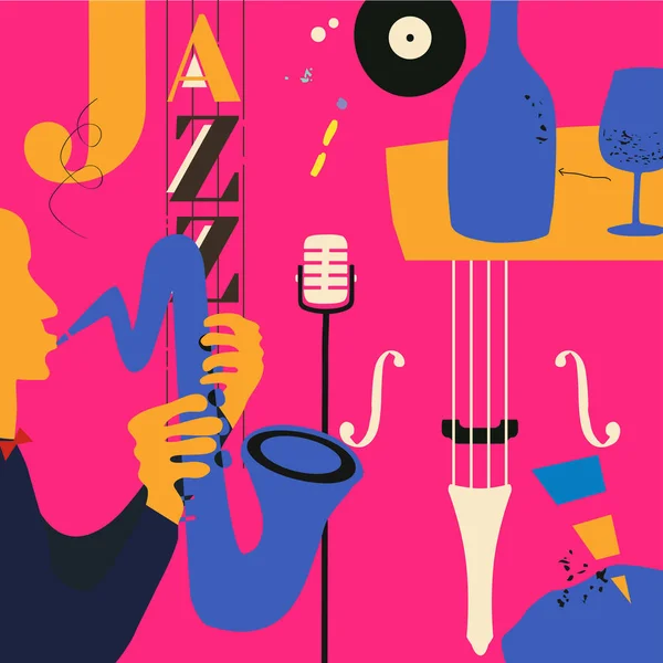 Affiche Festival Jazz Illustration Vectorielle — Image vectorielle