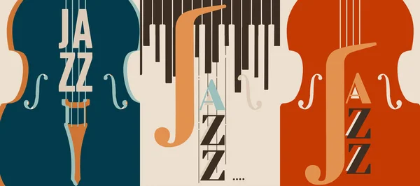 Cartaz Festival Jazz Simples Ilustração Vetorial — Vetor de Stock