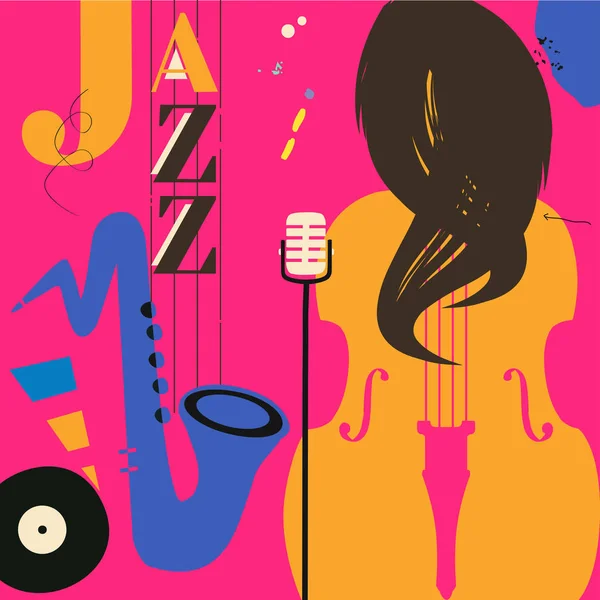 Affiche Festival Jazz Illustration Vectorielle — Image vectorielle