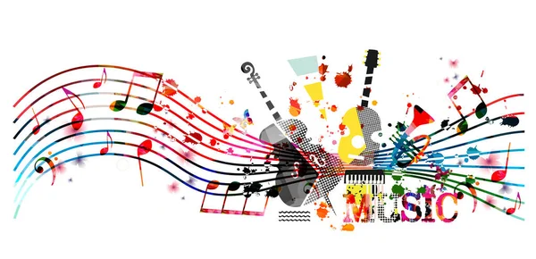 Instrumentos Musicais Abstratos Sobre Fundo Branco Banner Musical — Vetor de Stock