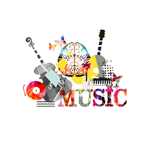 Abstract Musical Instruments White Background Musical Banner — 스톡 벡터