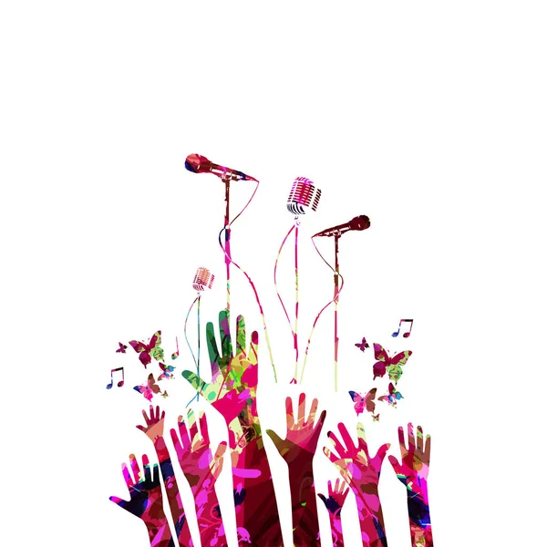 Artistique Coloré Abstrait Fond Live Concerts Événements Vectoriel Illustration — Image vectorielle