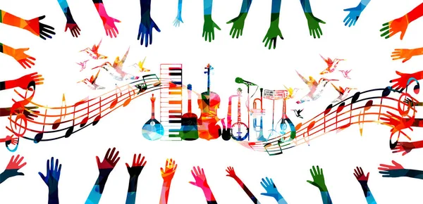 Artistique Coloré Abstrait Fond Live Concerts Événements Vectoriel Illustration — Image vectorielle