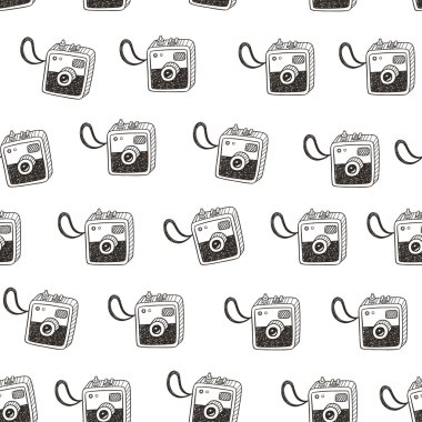 Doodle retro fotoğraf kameralar seamless modeli 