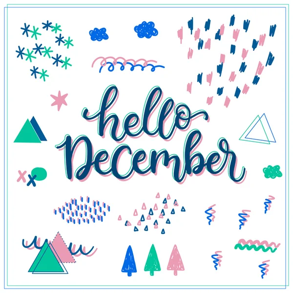 Aralık ayı örnek Merhaba — Stok Vektör