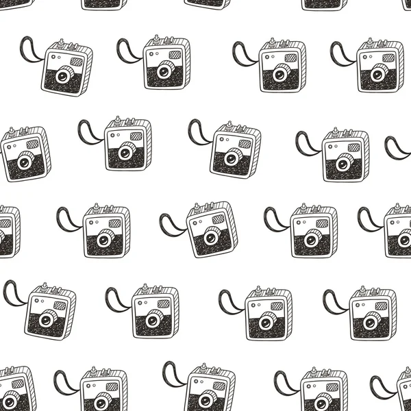 Caméras photo rétro Doodle motif sans couture — Image vectorielle