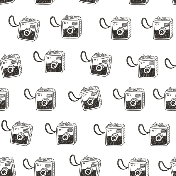 Doodle retro photo cameras seamless pattern — Stock Vector