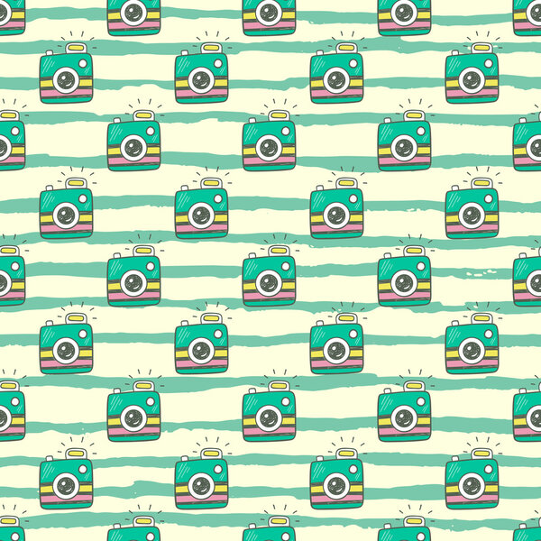 Ретро-фотокамеры Doodle бесшовный рисунок
. 