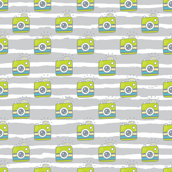 Ретро-фотокамеры Doodle бесшовный рисунок
. 