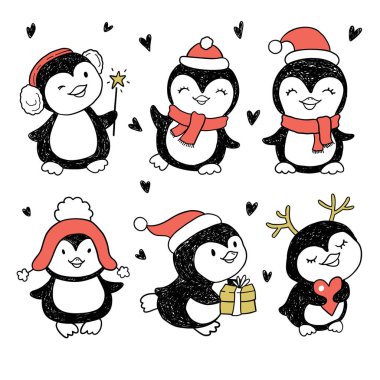 Dikişsiz desen wirh penguenler