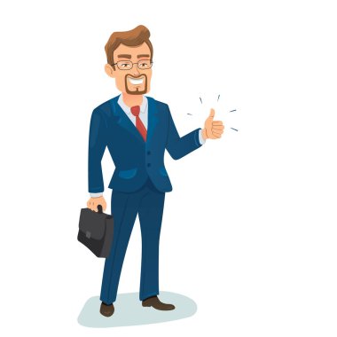 bearded man in suit clipart