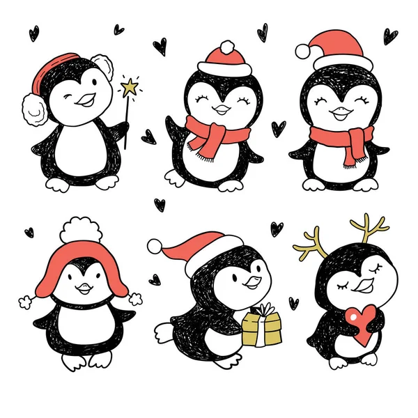 Patrón inconsútil wirh pingüinos — Archivo Imágenes Vectoriales