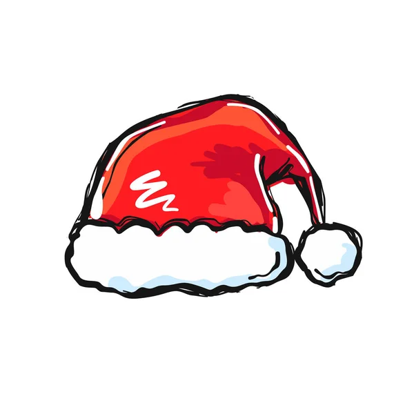 펑키 빨간색 산타 모자 아이콘 — 스톡 벡터