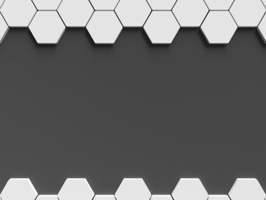 Koyu arka plan şablonu desenle beyaz altıgen 