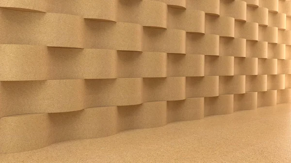 木地板与波模式的背景，3d 渲染 — 图库照片
