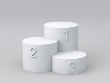 Boş kazanan podyum. 3D render.