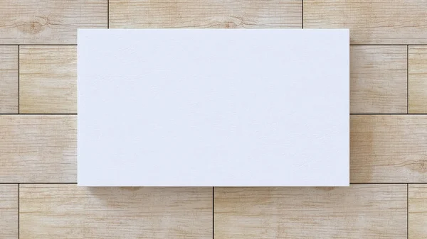 Bianco tela bianca su sfondo parete modello legno. Rendering 3D . — Foto Stock
