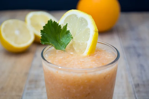 Fresh lemonade decorated with green leaves Stock Picture