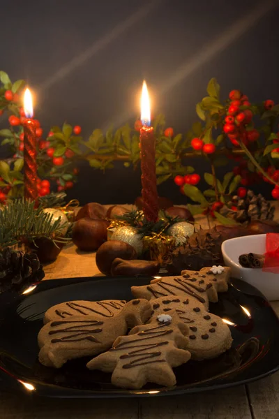 Heiligabend mit Plätzchen — Stockfoto