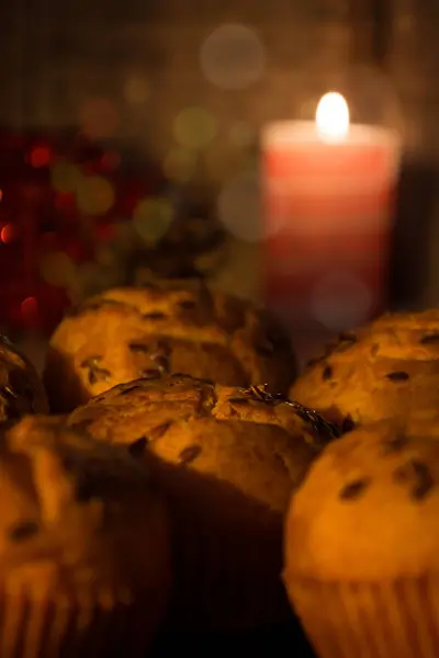 Muffins op kerstavond — Stockfoto