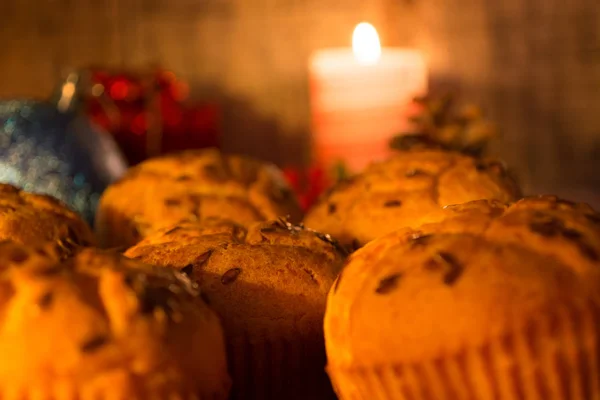 Muffins op kerstavond — Stockfoto