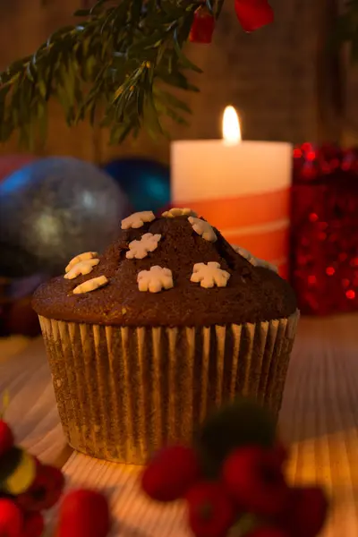 Muffins na véspera de Natal — Fotografia de Stock