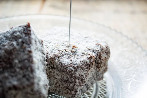 Bolos de chocolate com farinha de coco — Fotografia de Stock