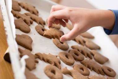 Paskalya gingerbread çerezleri toplama.