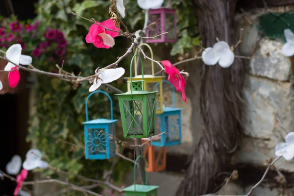 Güzel köy Yunan Biberi - retro tarzı sanat