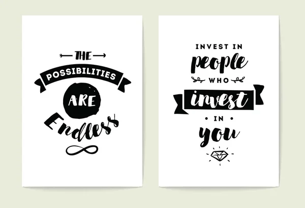 Typography cards set. — Stock Vector