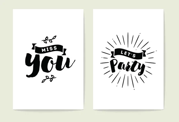 Typography cards set. — Stock Vector