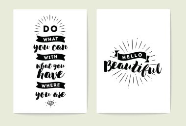 Typography cards set. clipart