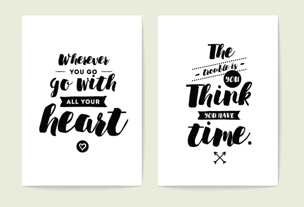 Typography cards set. — Stock Vector