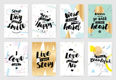 Tipografi kartları seti.