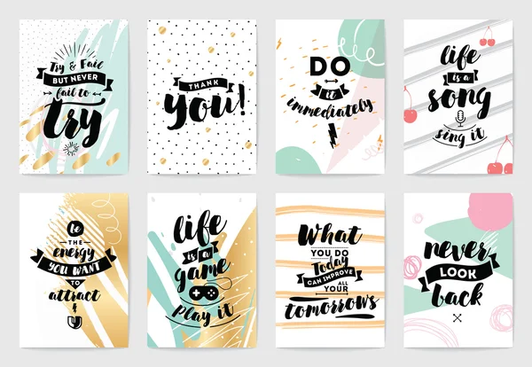 Typography cards set. — Stock Vector