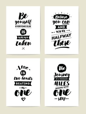 Typography cards set. clipart