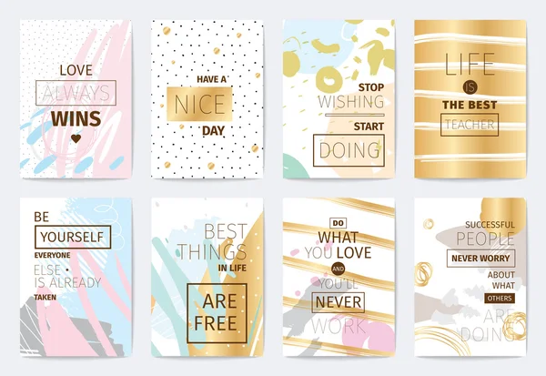 Set of cards with inspirational quotes. — Stock Vector