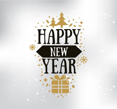 Mutlu yeni yıl baskı tasarım