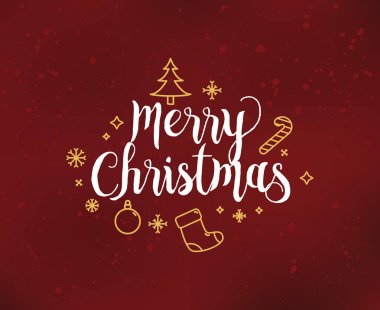 Neşeli Noel vektör tipografi, arka plan tasarımı