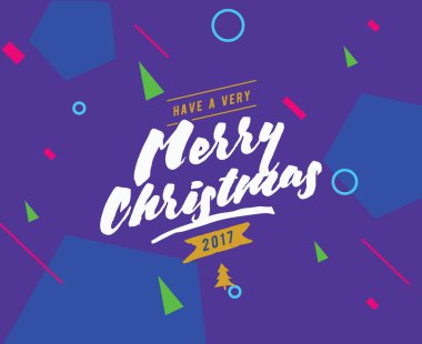 Neşeli Noel vektör tipografi, arka plan tasarımı