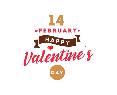 Mutlu Sevgililer günü tipografi. Vektör tasarımı.