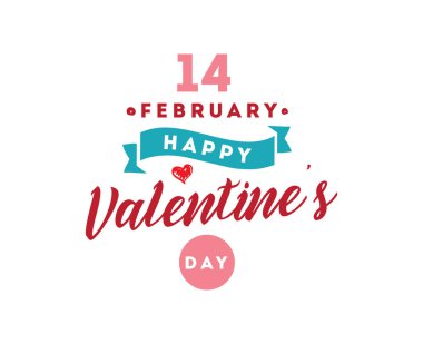 Mutlu Sevgililer günü tipografi. Vektör tasarımı.